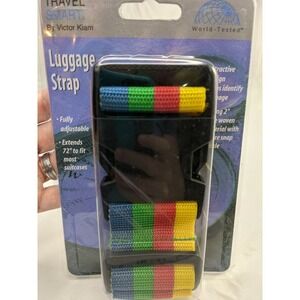 Victor Kiam Luggage Strap 2 Inch Rainbow Extends to 72 Inch Travel Smart
